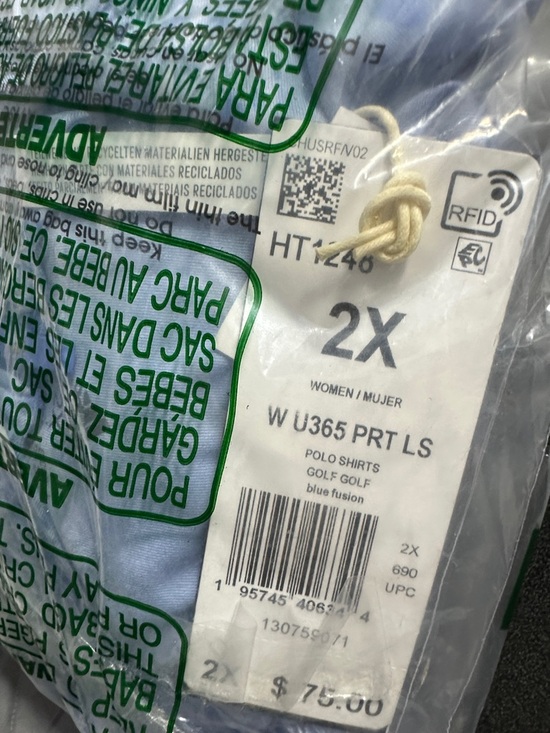 NWT adidas Women's Golf Shirt size 2X Blue Ultimate365 Quarter Zip Mock Neck - Picture 6 of 6